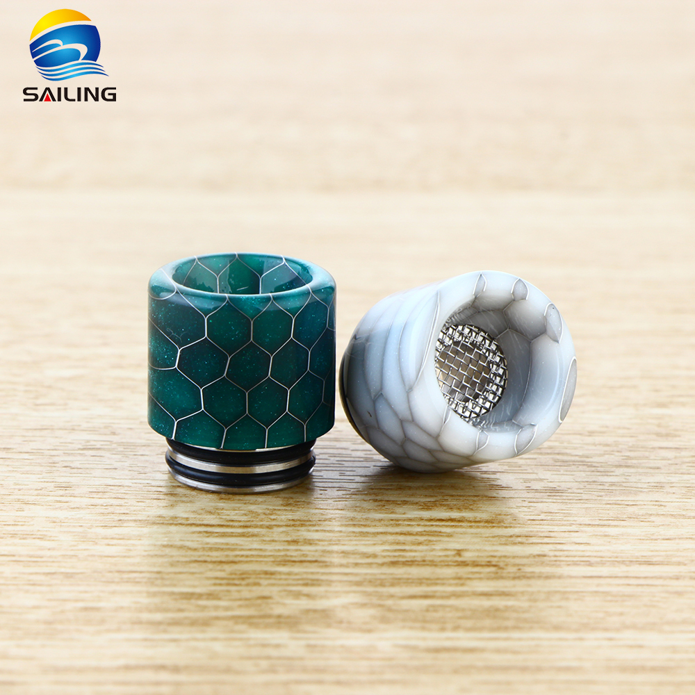 SS+Epoxy Resin  Snake Pattern 810  Drip Tips Anti Spit Back